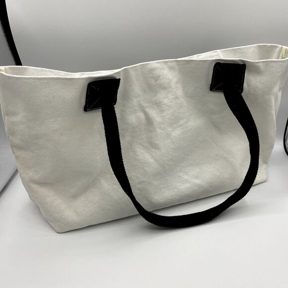 Vintage Disney Large Canvas Tote Bag Flower Peace Silhouette Mickey Hippy Boho - Picture 2 of 13